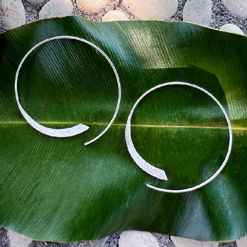 Misty Moonlight Hoop Earrings - Sterling Silver, Indonesia