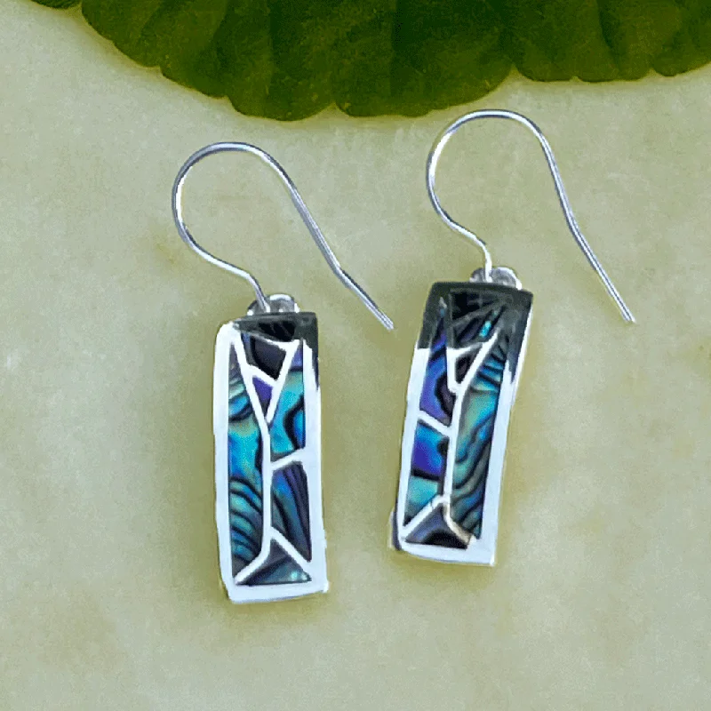 Mosaic Abalone Earrings - Sterling Silver, Indonesia