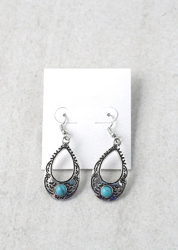 Open Oval Gemstone Drop Earring