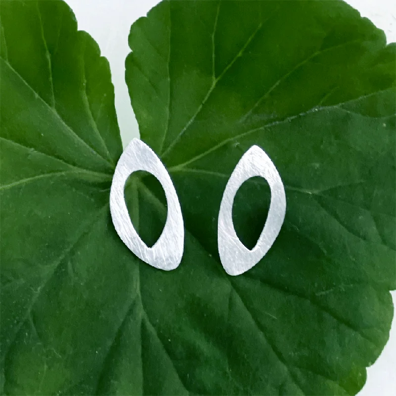 Open Up Post Earrings- Sterling Silver, Indonesia