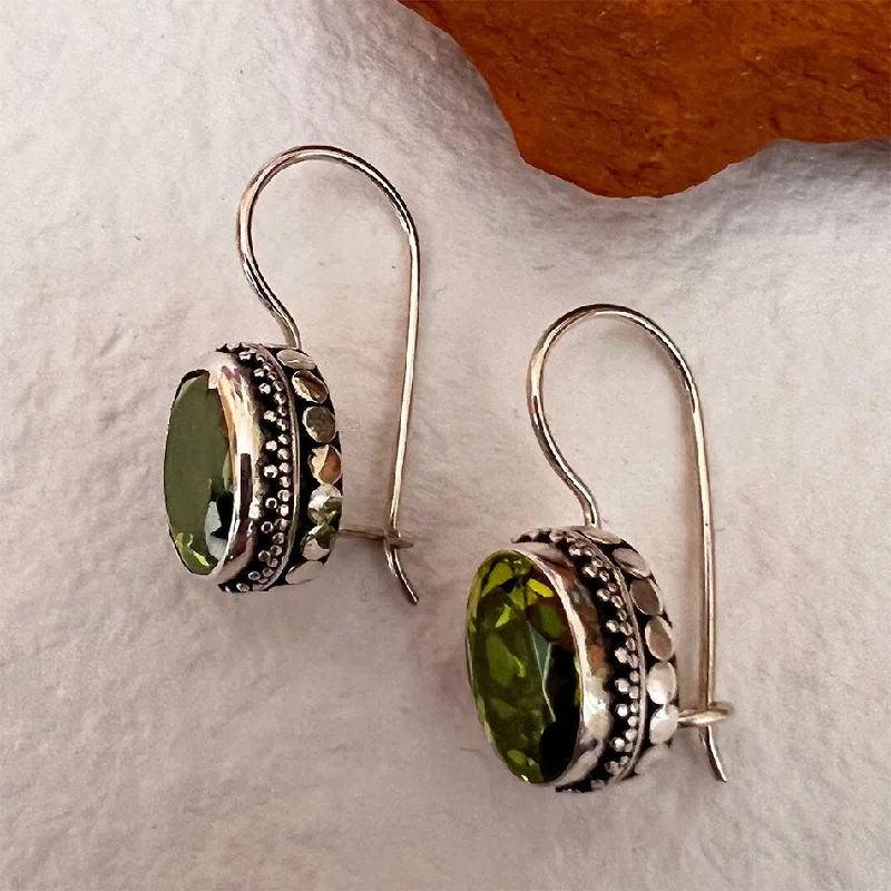 Permata Earrings, Peridot - Sterling Silver, Indonesia