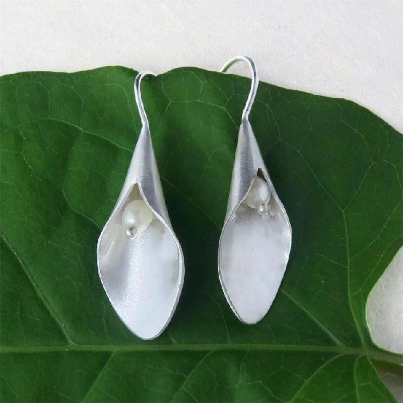 Sacred Lily Earrings - Sterling Silver, Indonesia