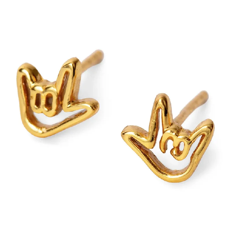 Sign Language "I Love You" Earrings, Thailand