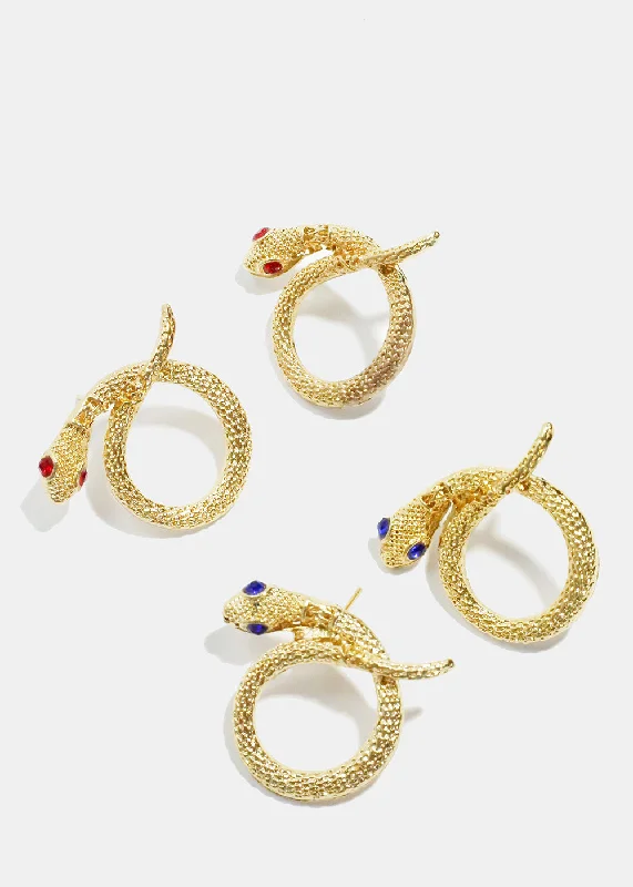 Snake Circle Earrings