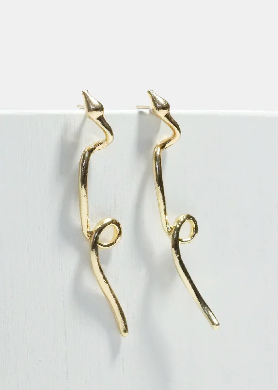 Snake Loop Dangle Earrings