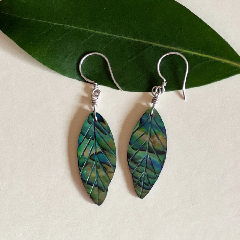 Abalone New Leaf Earrings, Indonesia