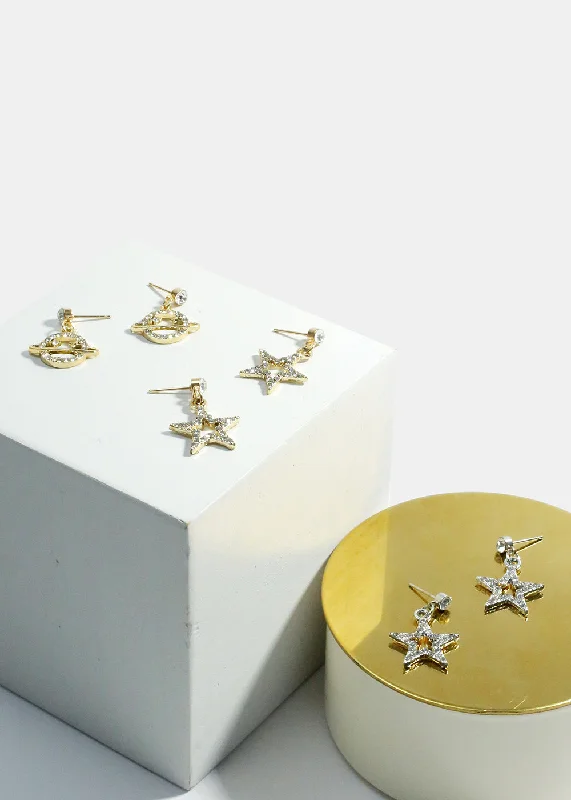 Star and Planet Earrings