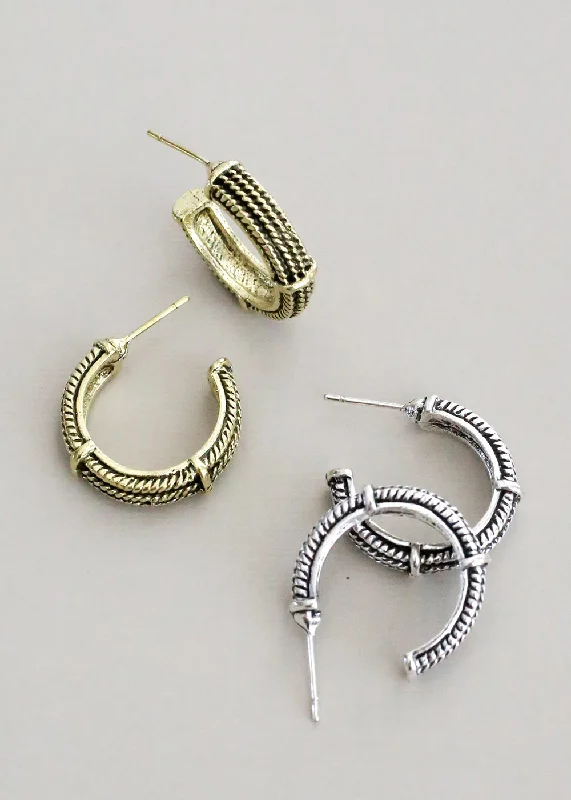 Textured Hoop Earrings