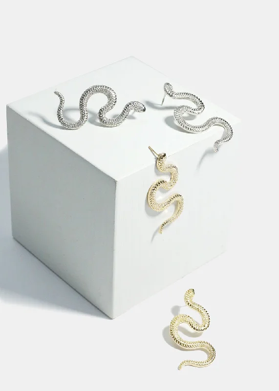 Textured Snake Earrings