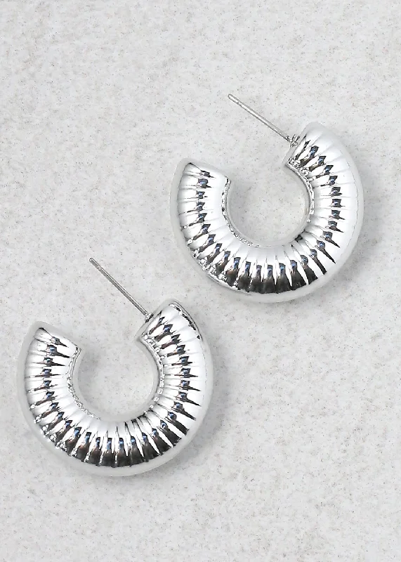 Thick Hoop Stud Earring