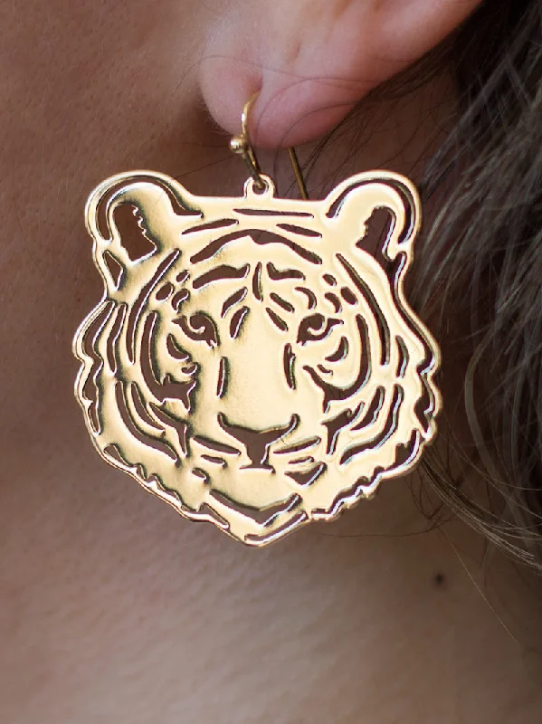 Tiger Face Earrings