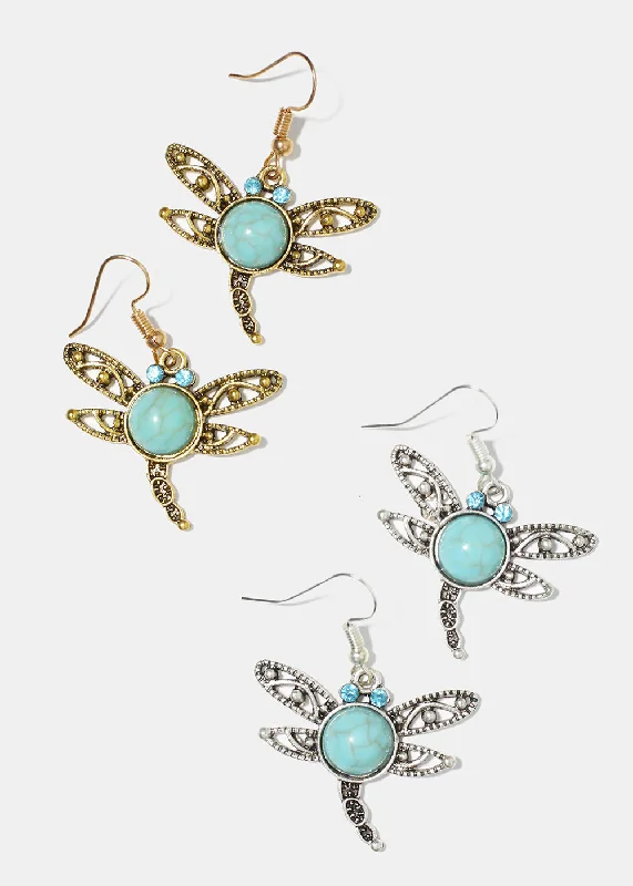 Turquoise Dragonfly Earrings