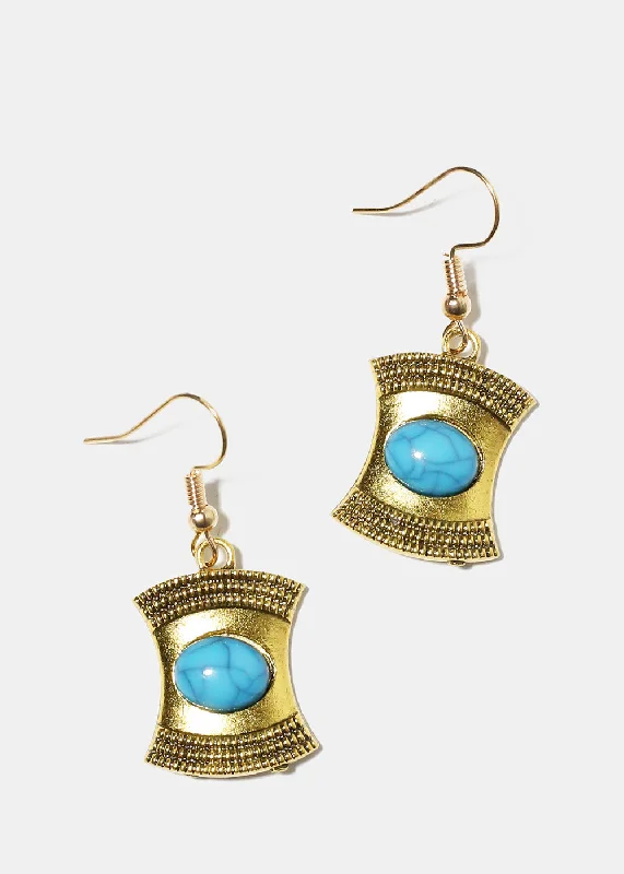 Turquoise Square Earrings