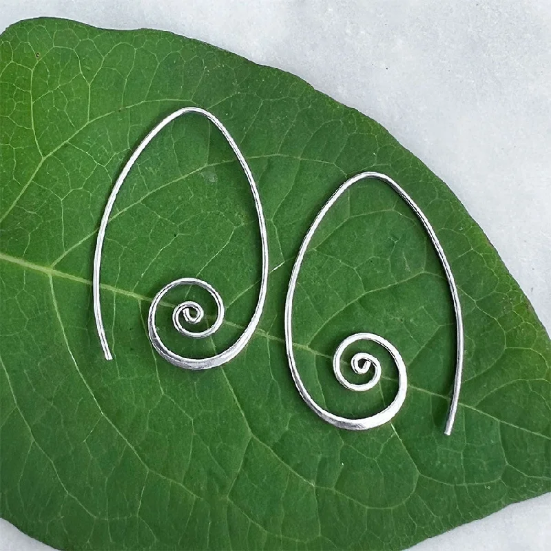 Spiral Around Earrings - Sterling Silver, Indonesia