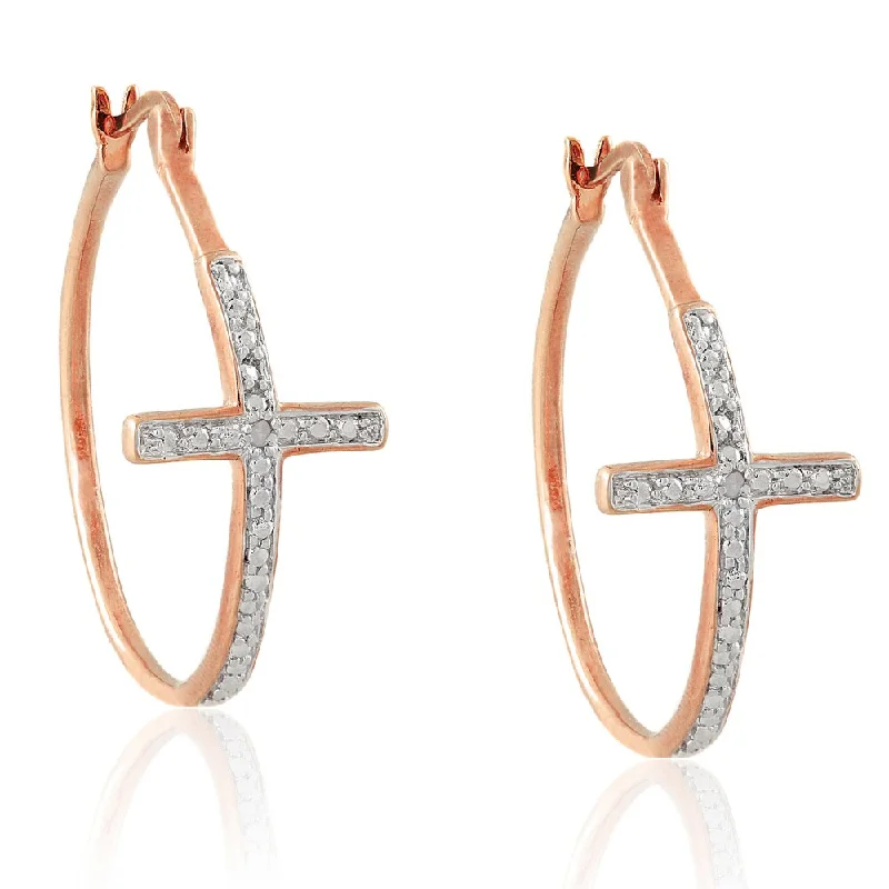 Victoria Townsend Diamond Accent Cross Hoop Earrings