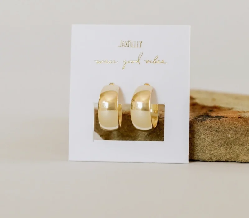 Jax Kelly Wide Gold Hoops