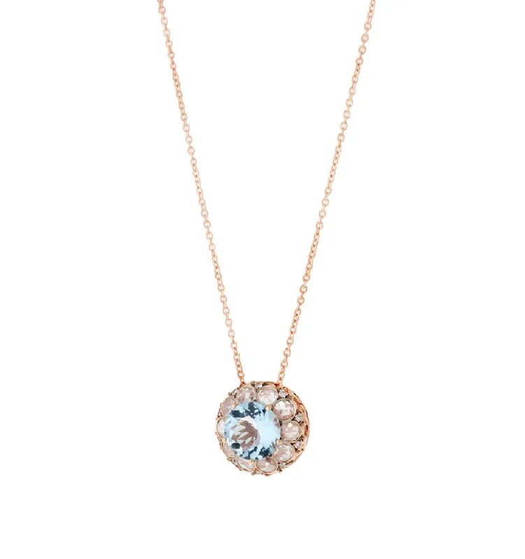 Aquamarine & Diamonds Pendant Necklace