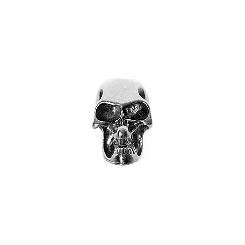 Beard Bead, Sterling Silver Skull