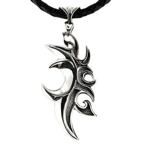 Blade Tribal Sterling Silver Biker Pendant