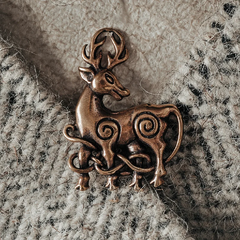 Cernunnos Stag Brooch, Bronze