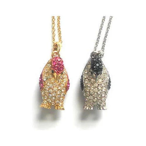 Crystal Penguin Pendants (Pink Only)