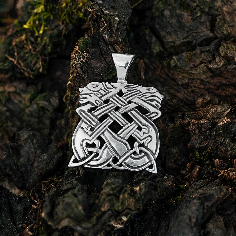 Gripping Beast Pendant, Silver