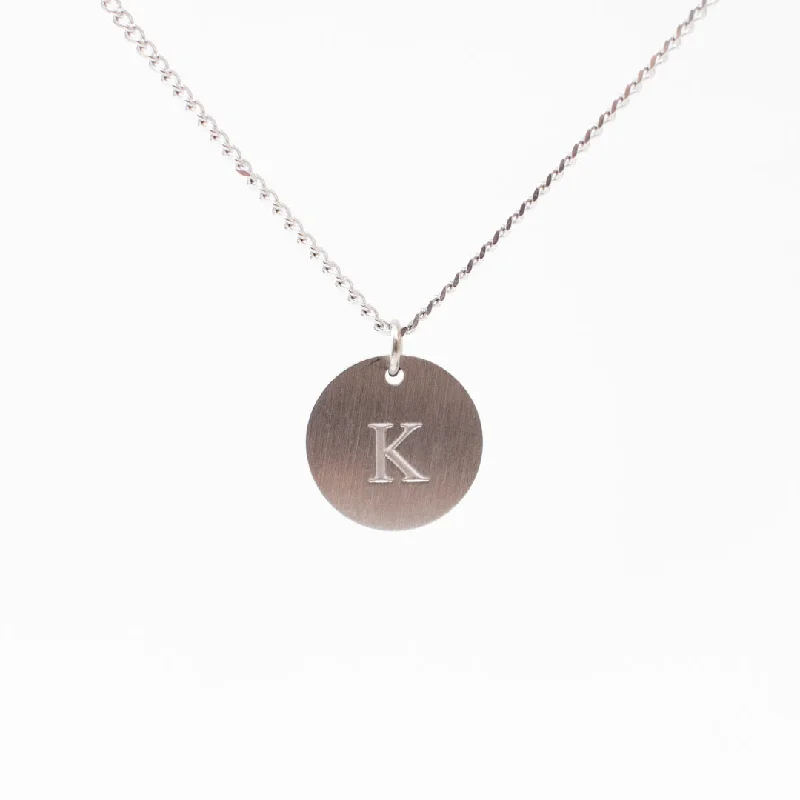 Uppercase Silver Initial Necklace