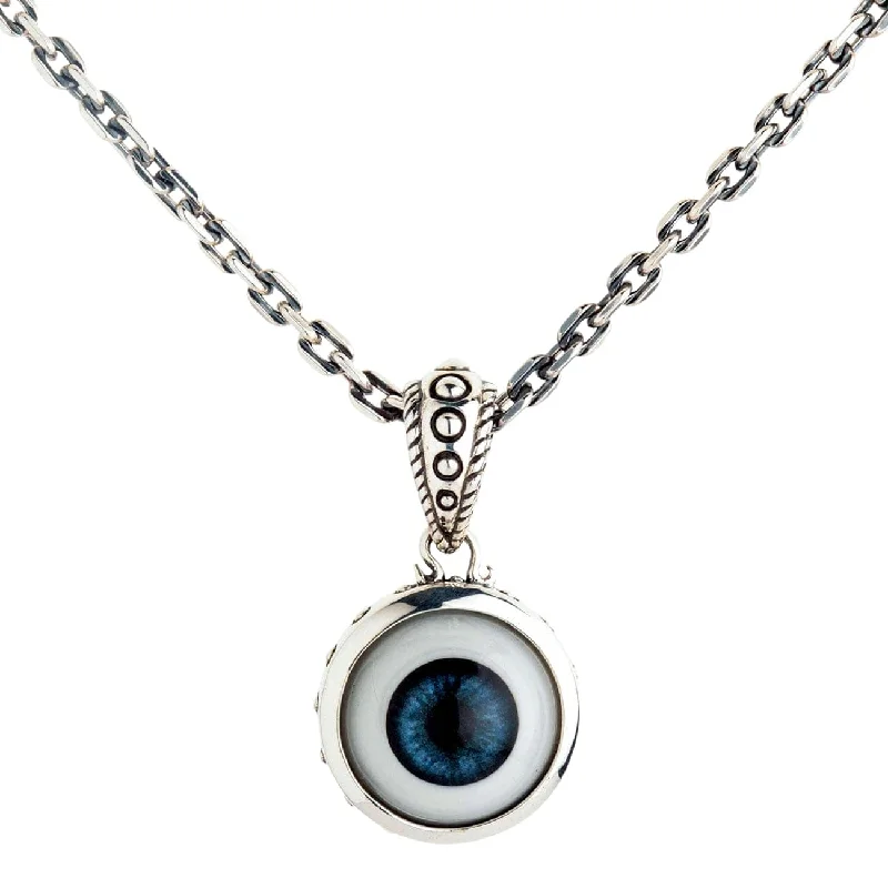 Large Evil Eye Eyeball Sterling Silver Gothic Pendant