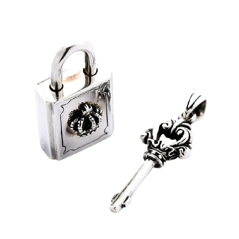 Lock and Key Sterling Silver Pendant