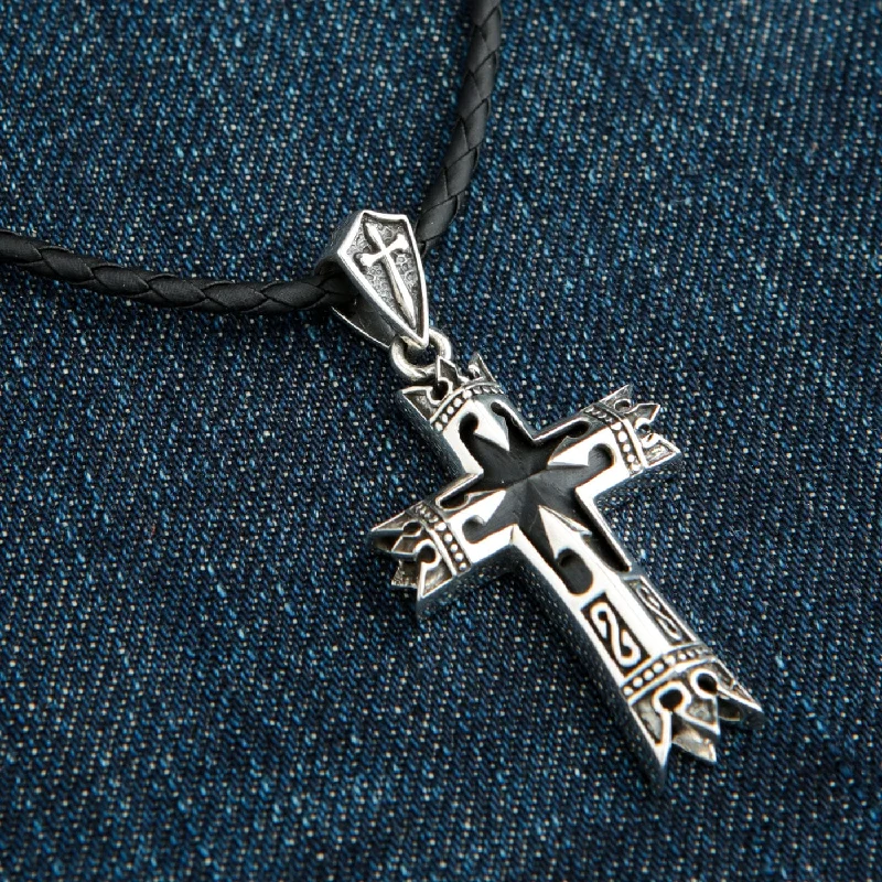 Medieval Celtic Sterling Silver Cross Pendant