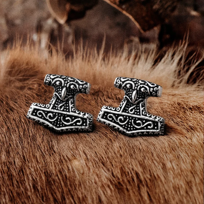 Mjolnir Cufflinks, Stainless Steel