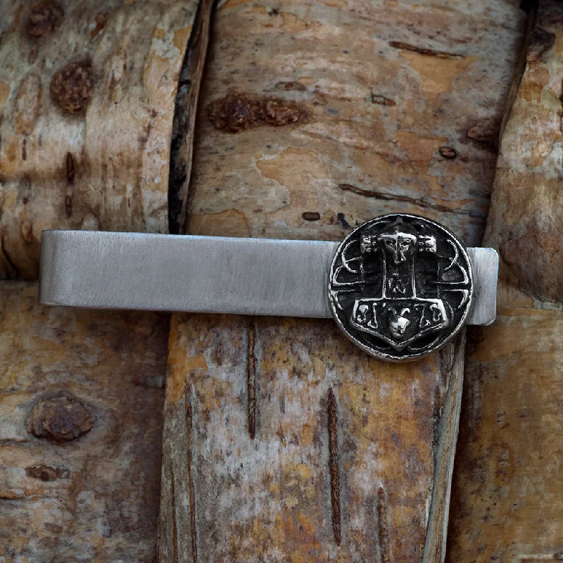 Mjolnir Disc Tie Bar, Stainless Steel