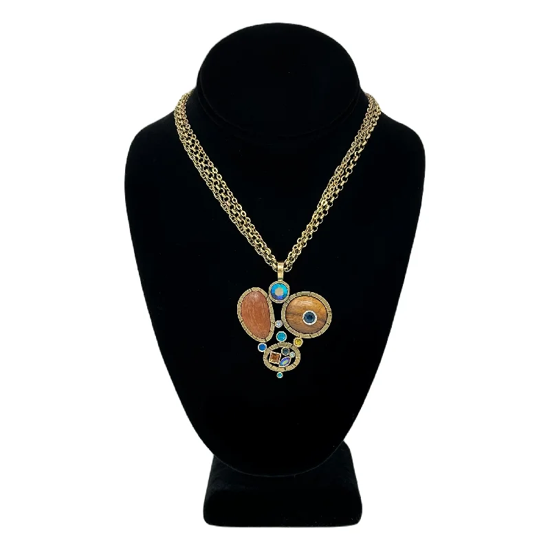 Patricia Locke Bongo Beat Necklace in Gold Peacock