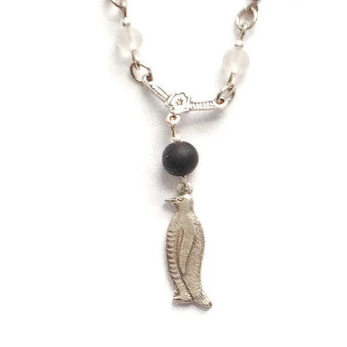 Penguin Proflle Silver Necklace