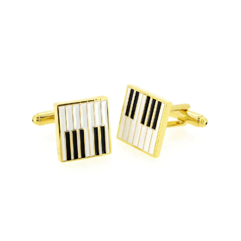 Piano Keys Cuff Links, Gold