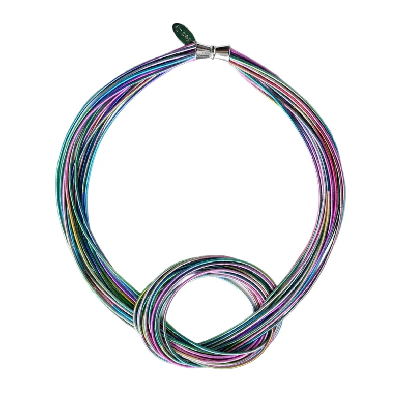 Piano Wire Knot Necklace, Multicolor