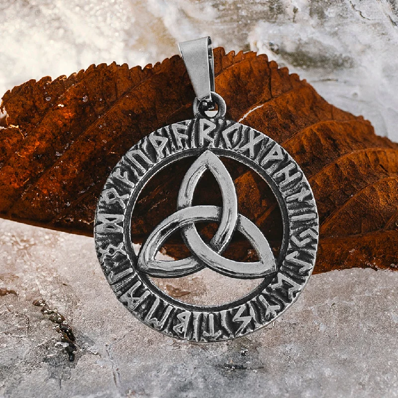 Runic Triquetra Pendant, Stainless Steel