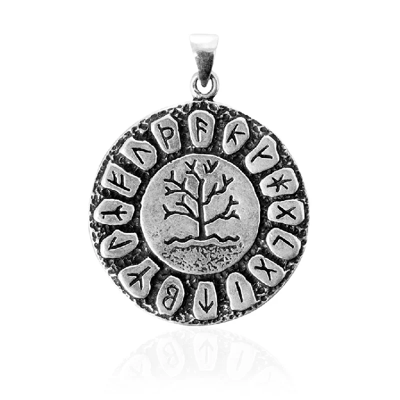 Runic Yggdrasil Amulet, Silver