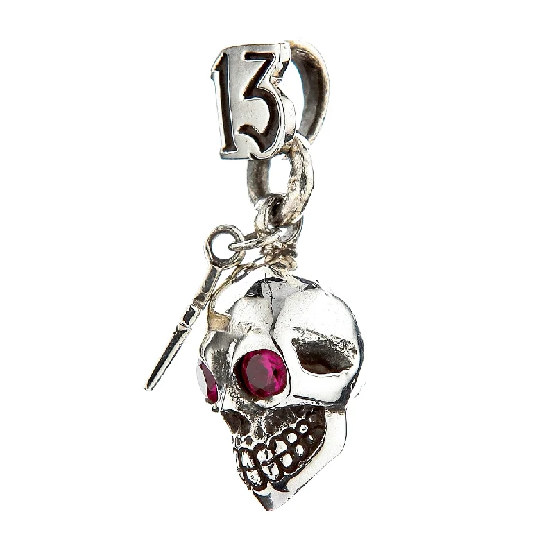 Skull Cross Sterling Silver Gothic Rocker Pendant