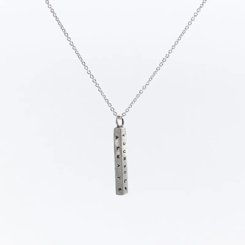 Small Letter Pressed Bar Necklace