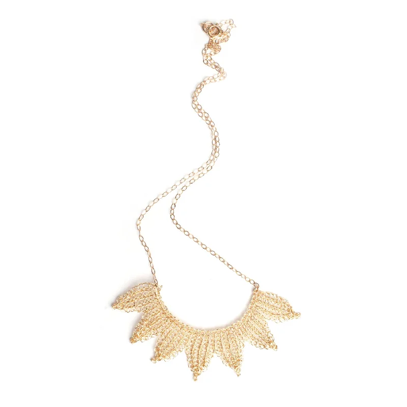 Large gold geometric statement SUN necklace for women, unique Bib necklace