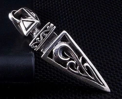 Tribal Spike Pyramid Sterling Silver Pendant