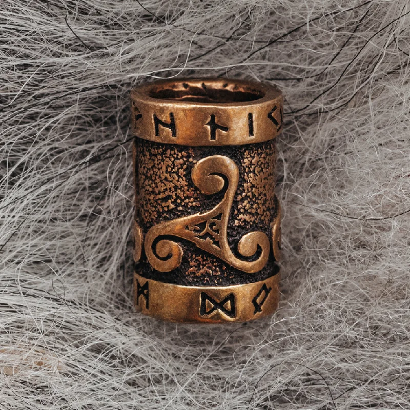 Triskele Beard Bead, Bronze