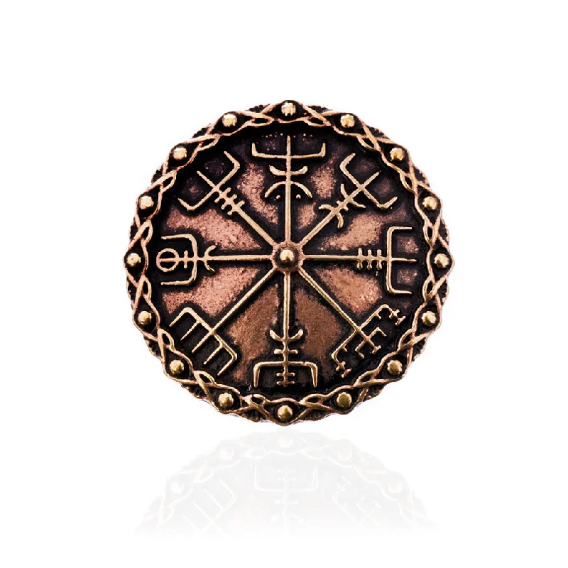 Vegvisir Brooch, Bronze